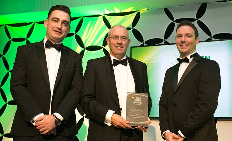 Kevin McCarthy & Frank Casey of ResourceKraft proudly accept the 2018 Green Technology Award